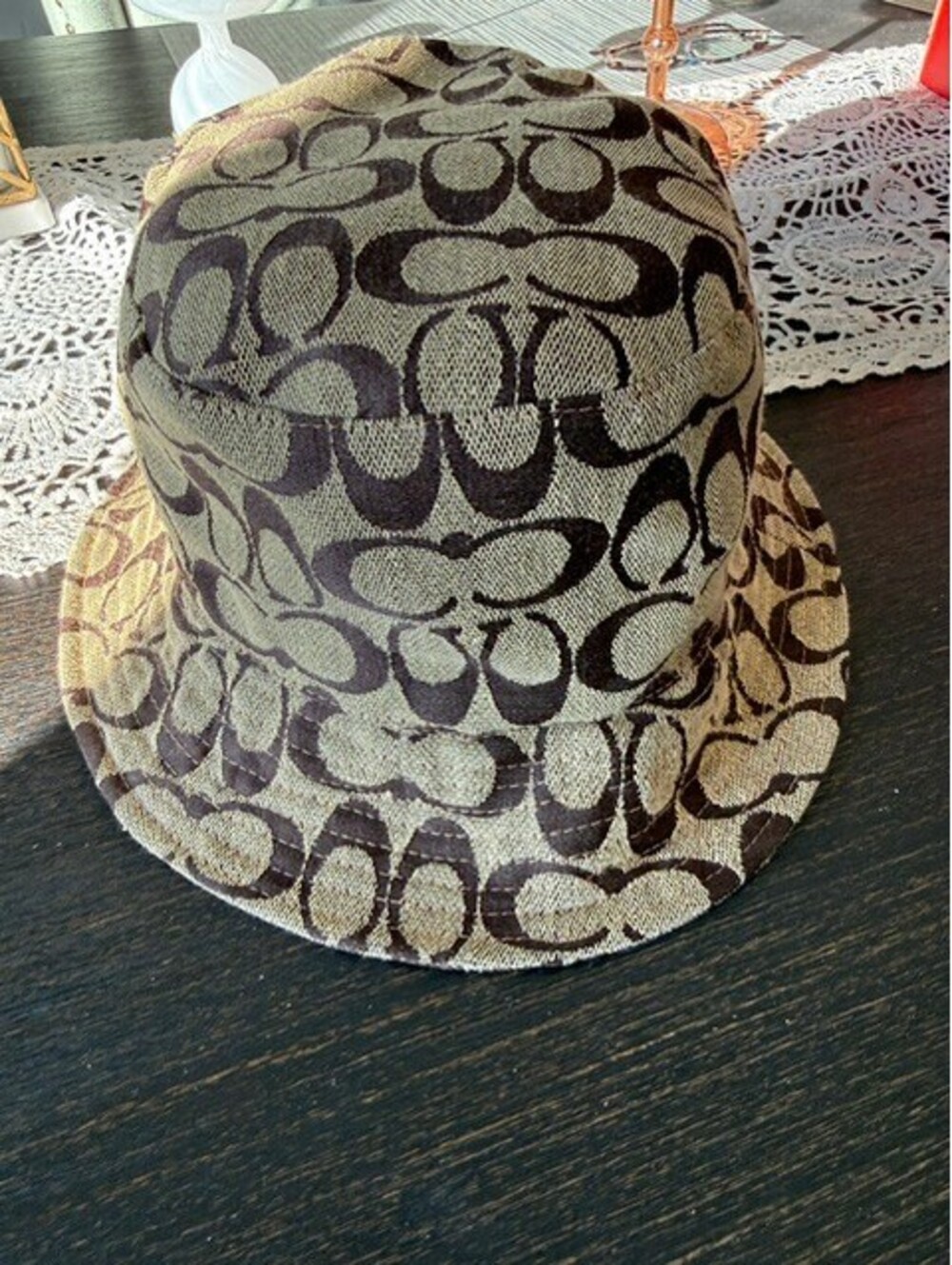 Coach signature jacquard vintage bucket hat with classic monogram one size